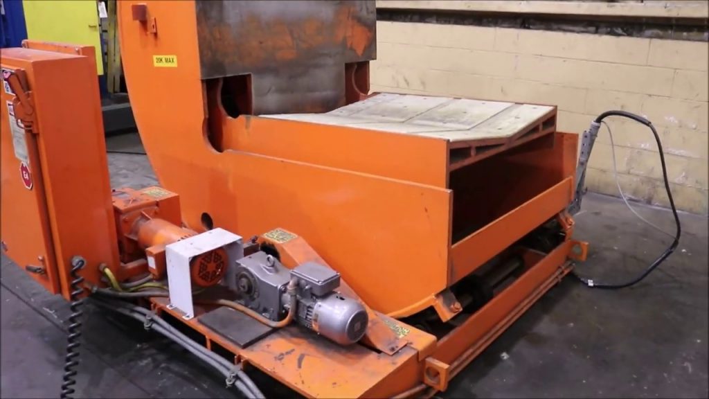 “20,000 LBS Traveling Upender with Coil Car: Stock #72763 – Efficient Solution for Heavy Load Rotation”