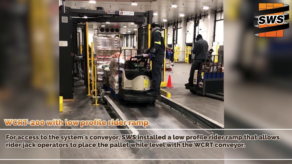 “Efficiently Wrapping Pallets with Low Profile Rider Ramp: A Guide to WCRT-200 Conveyorized Stretch Wrapper”