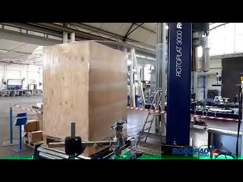 “Efficiently wrap large items with this rotating table stretch wrapping machine”
