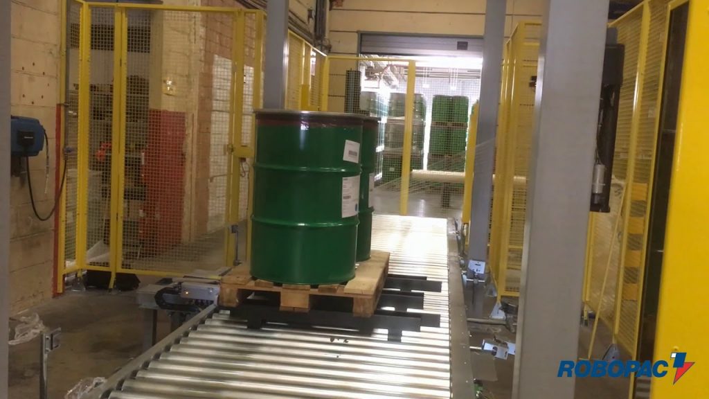 “Effortlessly Wrap 55 Gallon Drums with Helix Automatic Stretch Wrapper by Robopac” “Effortlessly Wrap 55 Gallon Drums with Helix Automatic Stretch Wrapper by Robopac”