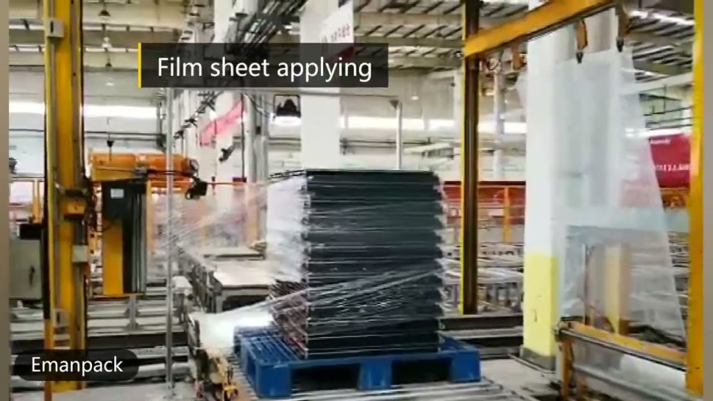 “Innovative Pallet Stretch Wrap Machine with Top Film Dispenser: Enhanced Rotary Arm Design”