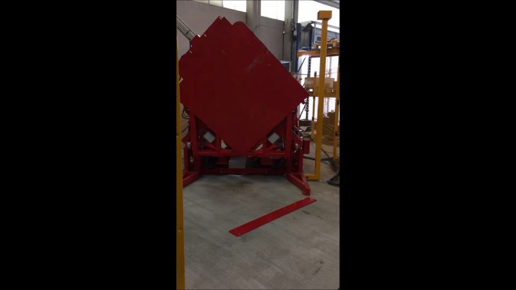 Automatic Pallet Inverter with Rope Switch – V-Shaped Pallet Exchanger